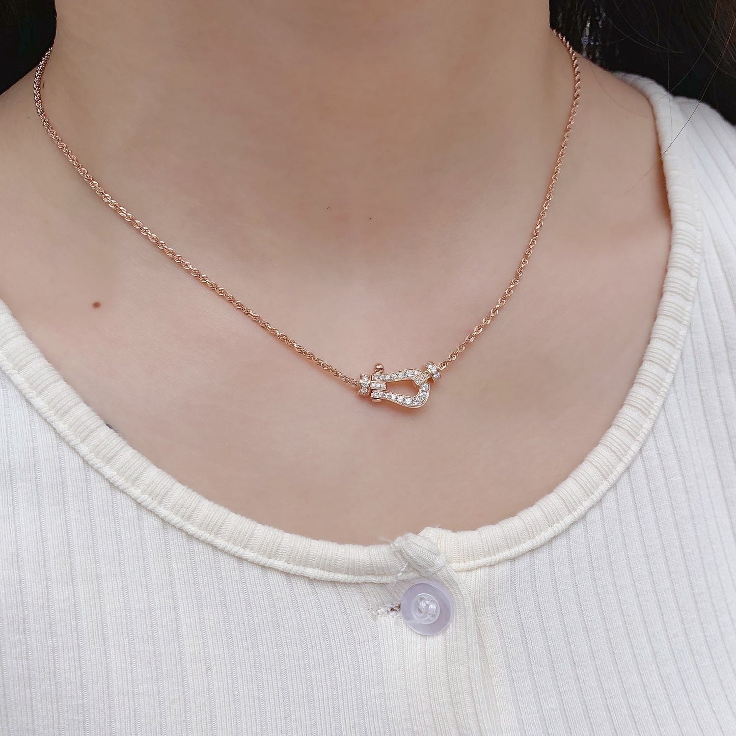 [Amore]FORCE 10 PINK GOLD DIAMOND NECKLACE