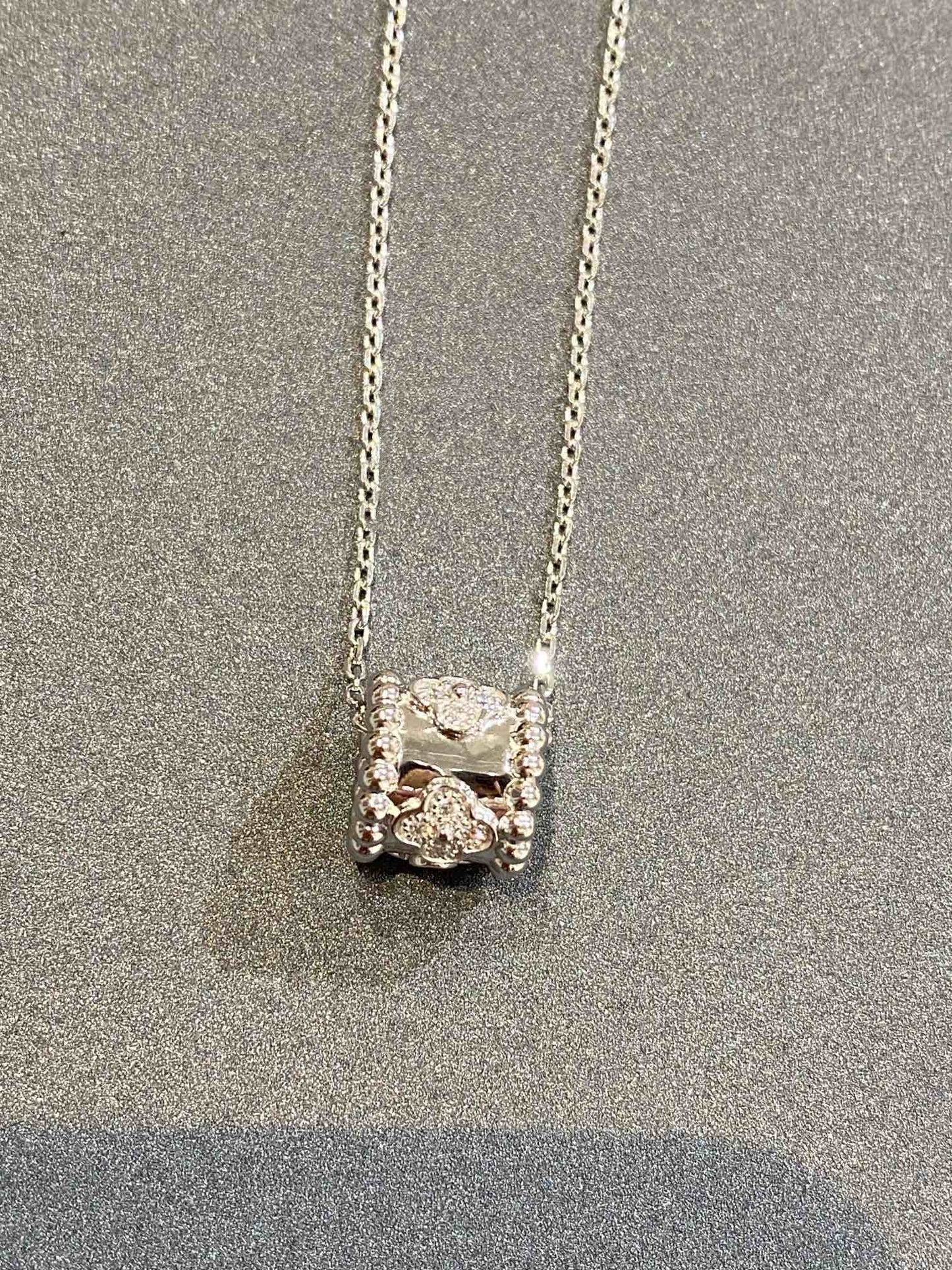 [Amore]PERLEE PEDANT SIVLER DIAMOND NECKLACE