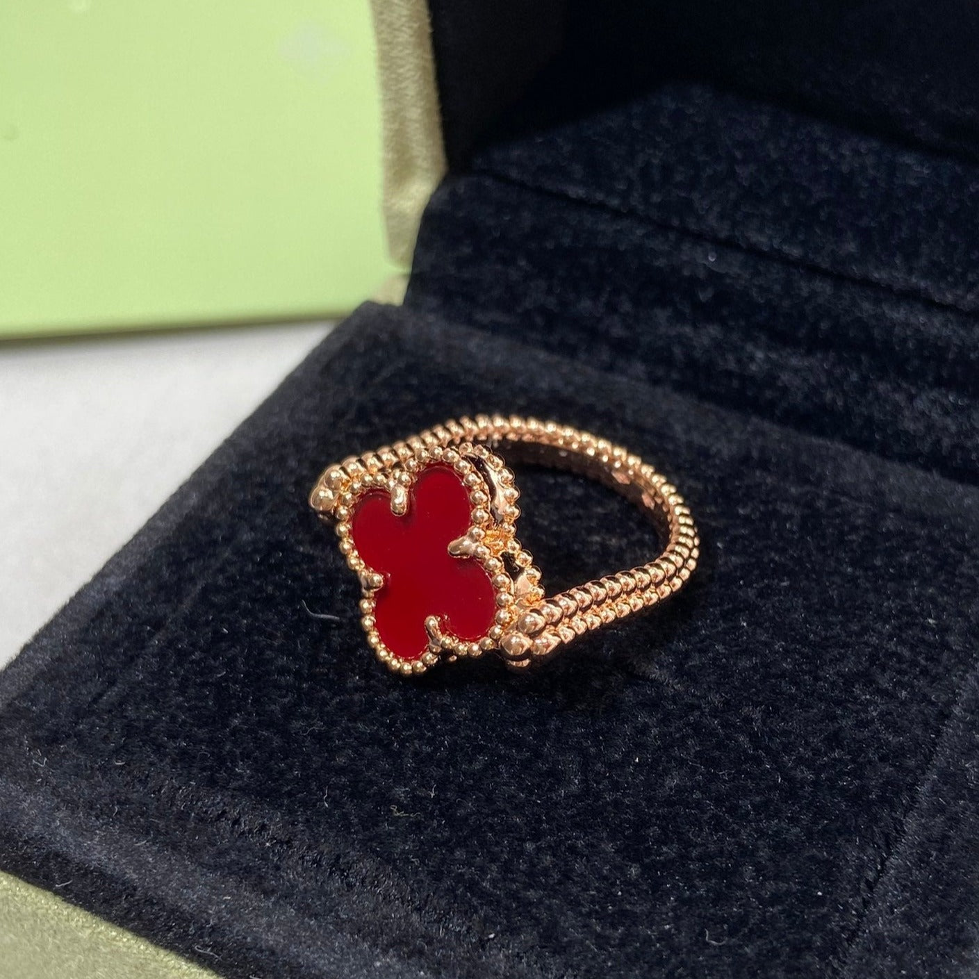 [Amore]CLOVER RIVERSIBLE ROSE GOLD RING