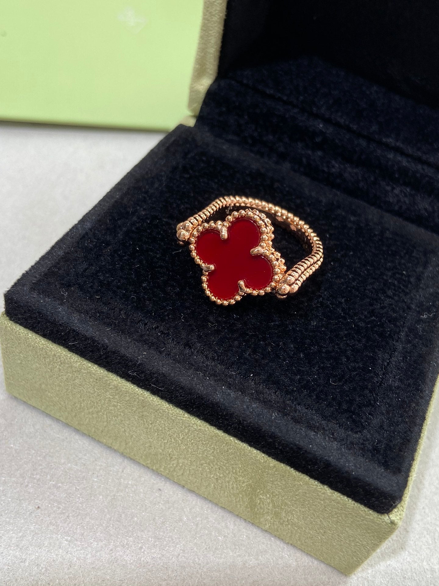 [Amore]CLOVER RIVERSIBLE PINK GOLD RING