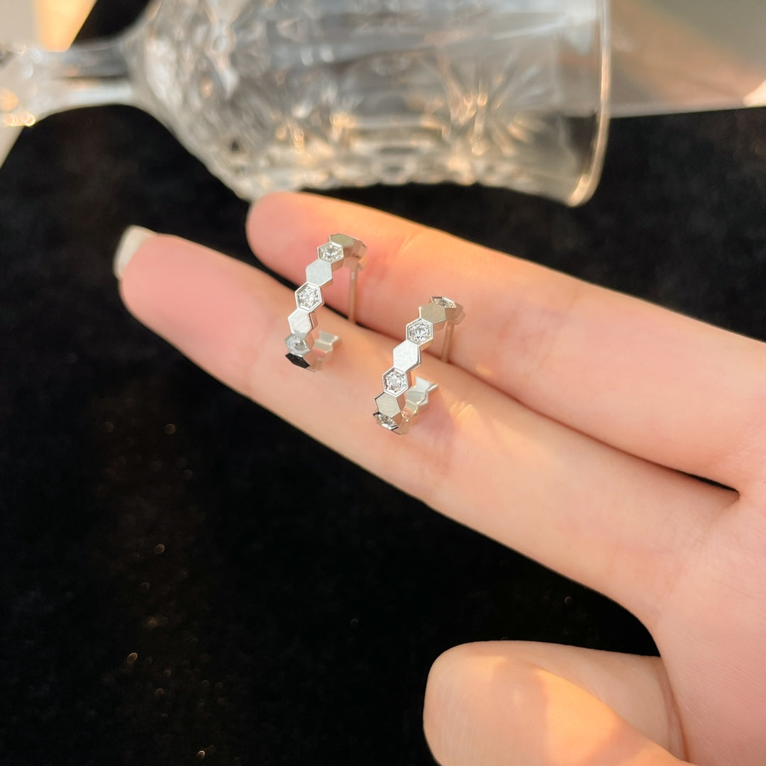 [Amore]BEE LOVE DIAMOND HOOP EARRINGS