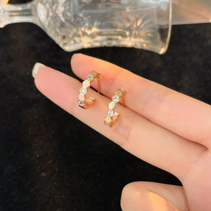 [Amore]BEE LOVE DIAMOND HOOP EARRINGS