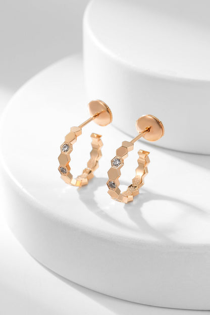 [Amore]BEE LOVE DIAMOND HOOP EARRINGS