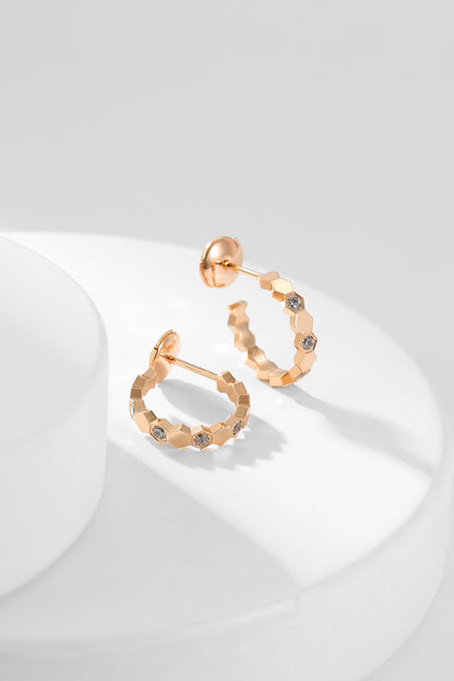 [Amore]BEE LOVE DIAMOND HOOP EARRINGS
