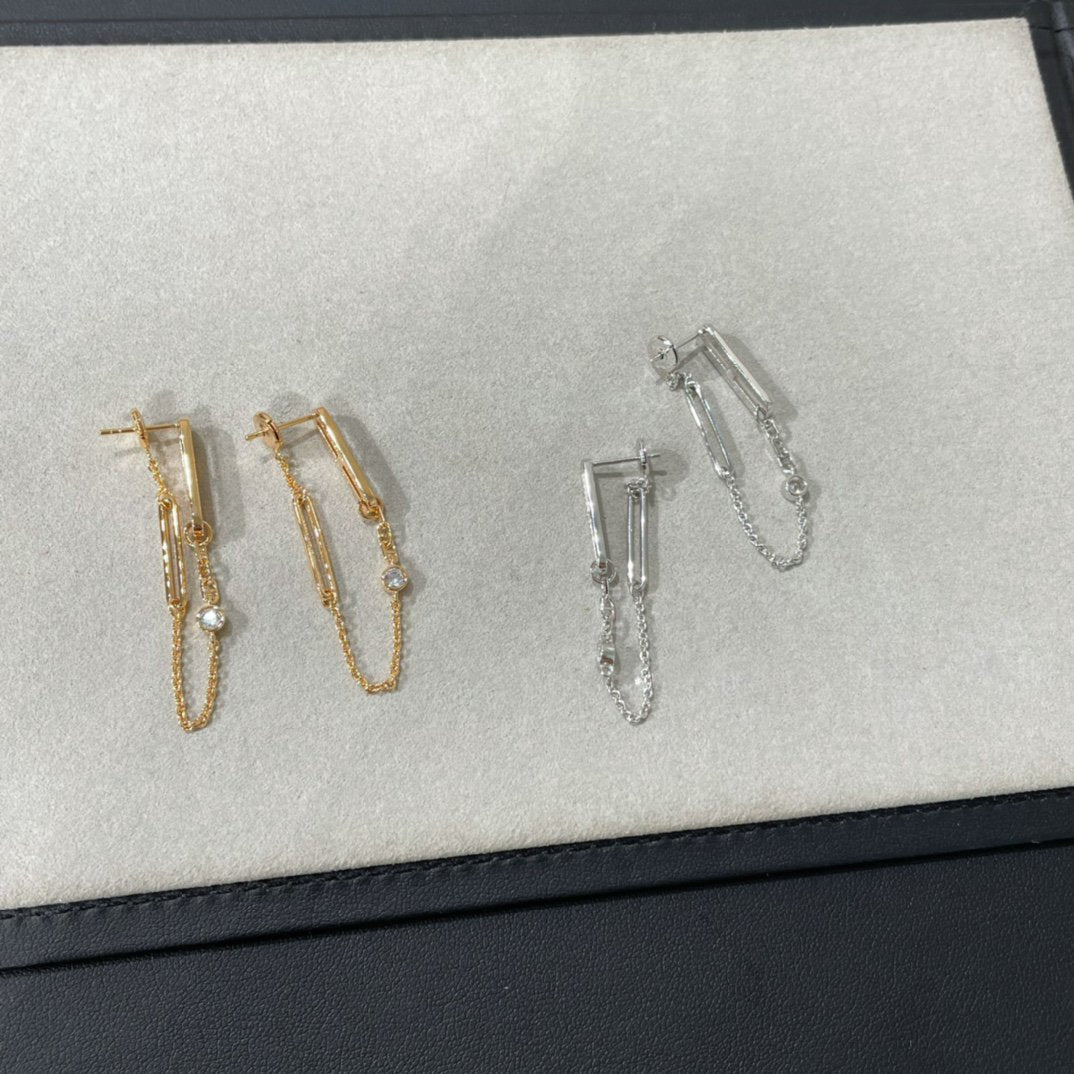 [Amore]CHAINE CHAOS DIAMOND DROP EARRINGS