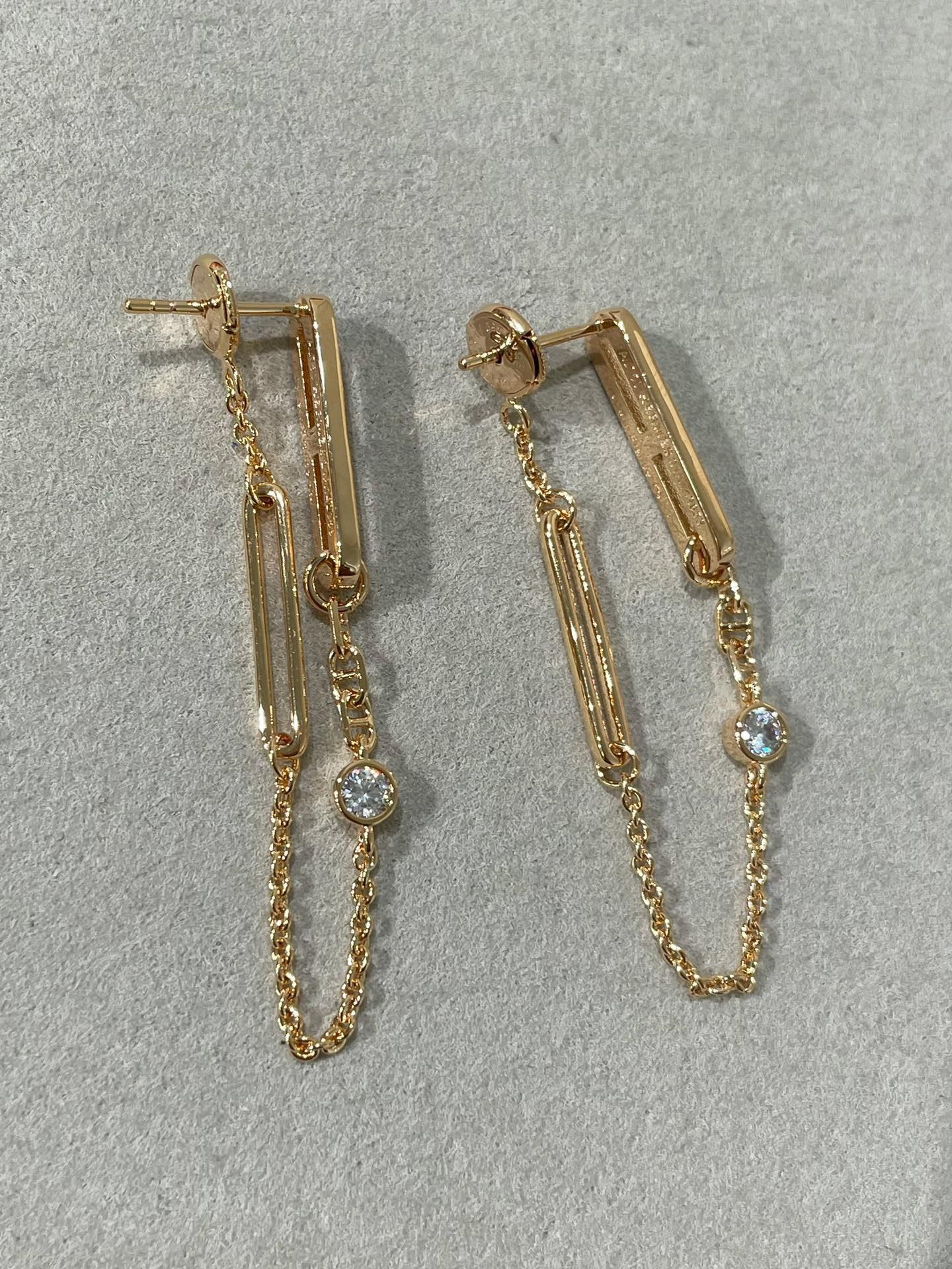 [Amore]CHAINE CHAOS DIAMOND DROP EARRINGS