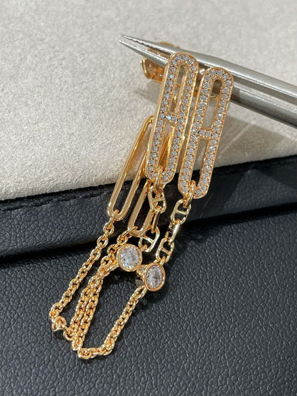 [Amore]CHAINE CHAOS DIAMOND DROP EARRINGS