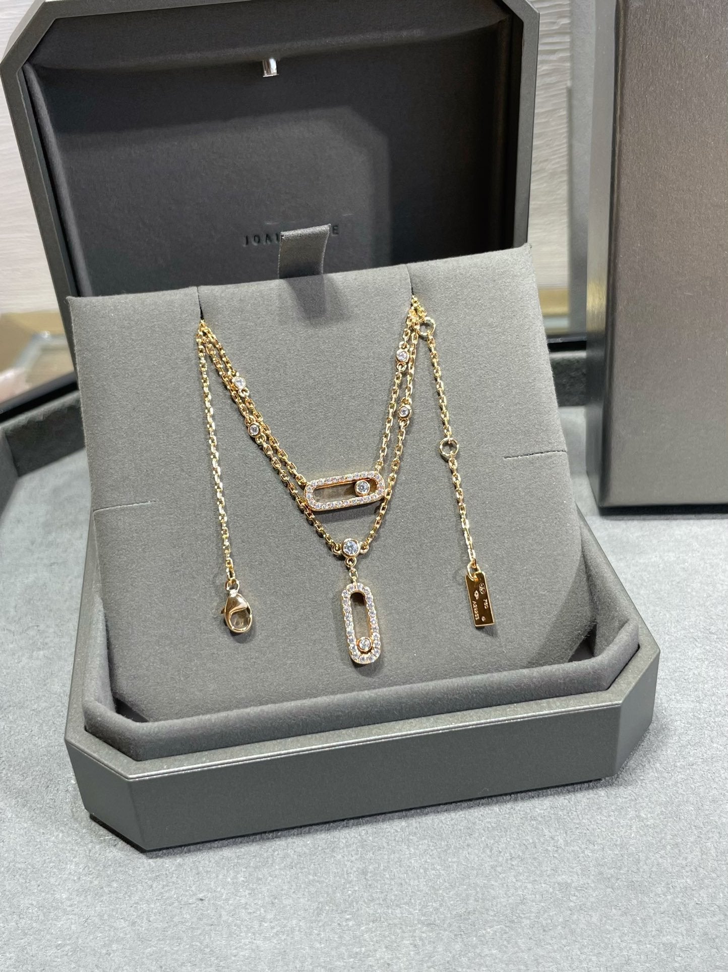 [Amore]MOVE 2 ROW DIAMOND NECKLACE