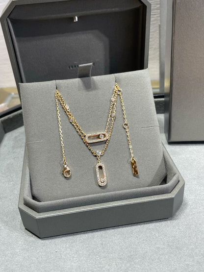 [Amore]MOVE 2 ROW DIAMOND NECKLACE