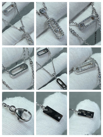 [Amore]MOVE 2 ROW DIAMOND NECKLACE