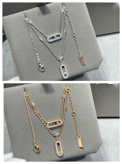 [Amore]MOVE 2 ROW DIAMOND NECKLACE