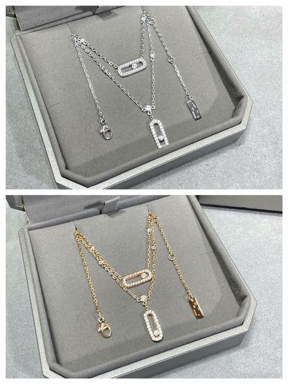 [Amore]MOVE 2 ROW DIAMOND NECKLACE