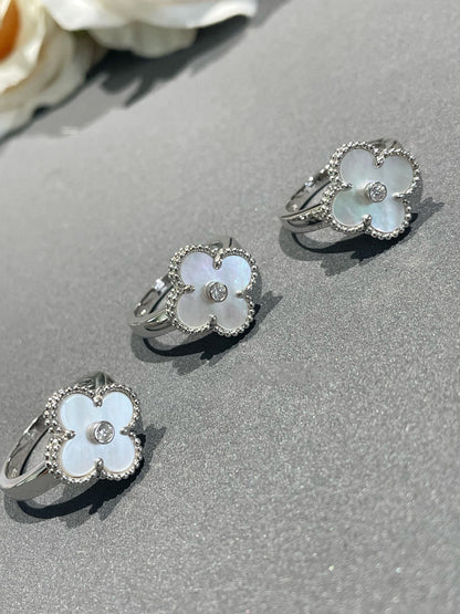 [Amore]CLOVER SILVER MOP DIAMOND RING