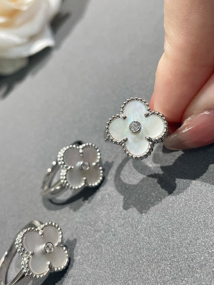 [Amore]CLOVER SILVER MOP DIAMOND RING