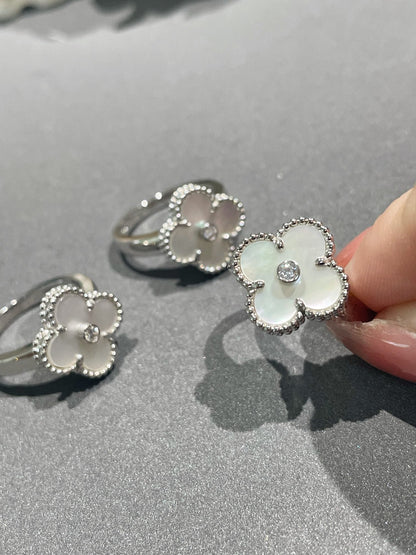 [Amore]CLOVER SILVER MOP DIAMOND RING