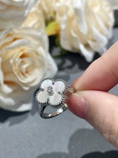 [Amore]CLOVER SILVER MOP DIAMOND RING