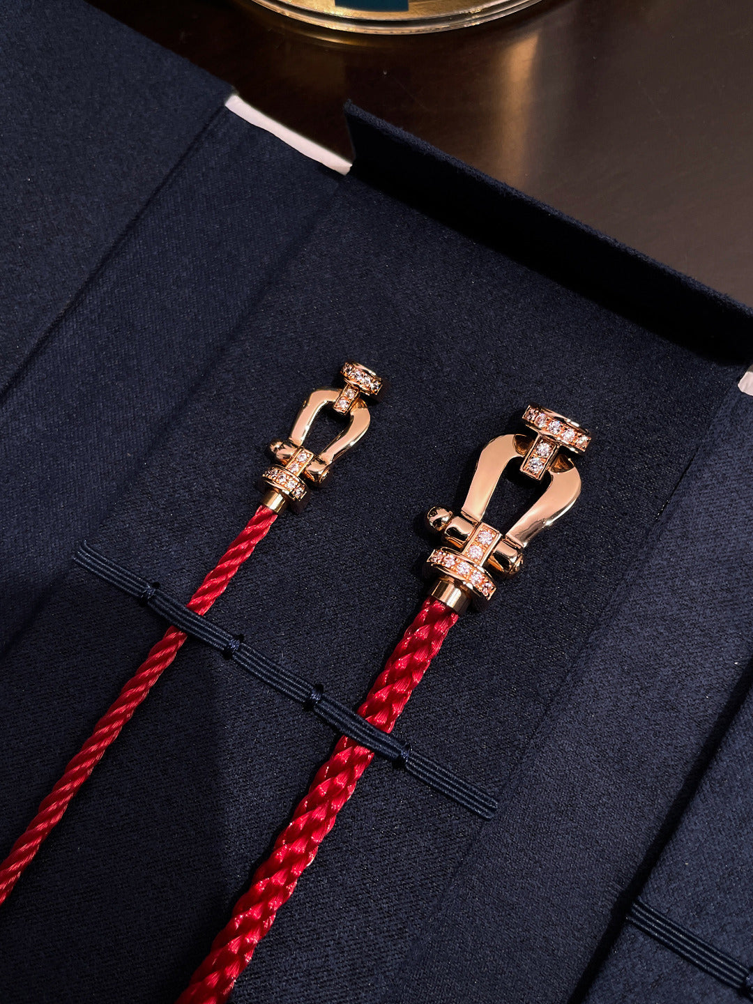 [Amore]FORCE 10 HALF DIAMOND PINK GOLD RED CORDERI LARGE AND MEDIUM MODEL