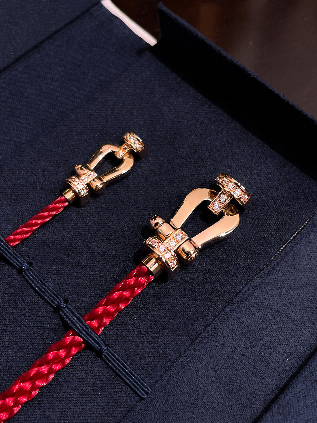 [Amore]FORCE 10 HALF DIAMOND PINK GOLD RED CORDERI LARGE AND MEDIUM MODEL