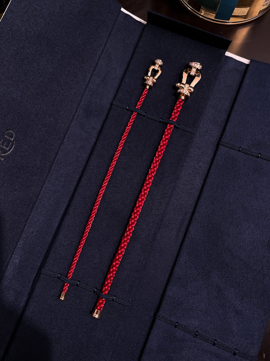 [Amore]FORCE 10 HALF DIAMOND PINK GOLD RED CORDERI LARGE AND MEDIUM MODEL