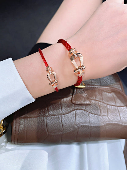 [Amore]FORCE 10 HALF DIAMOND PINK GOLD RED CORDERI LARGE AND MEDIUM MODEL