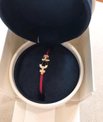 [Amore]FORCE 10 HALF DIAMOND PINK GOLD RED CORDERI LARGE AND MEDIUM MODEL