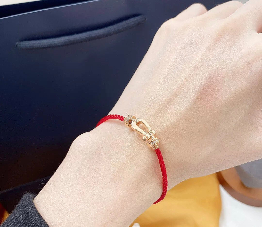 [Amore]FORCE 10 HALF DIAMOND PINK GOLD RED CORDERI LARGE AND MEDIUM MODEL