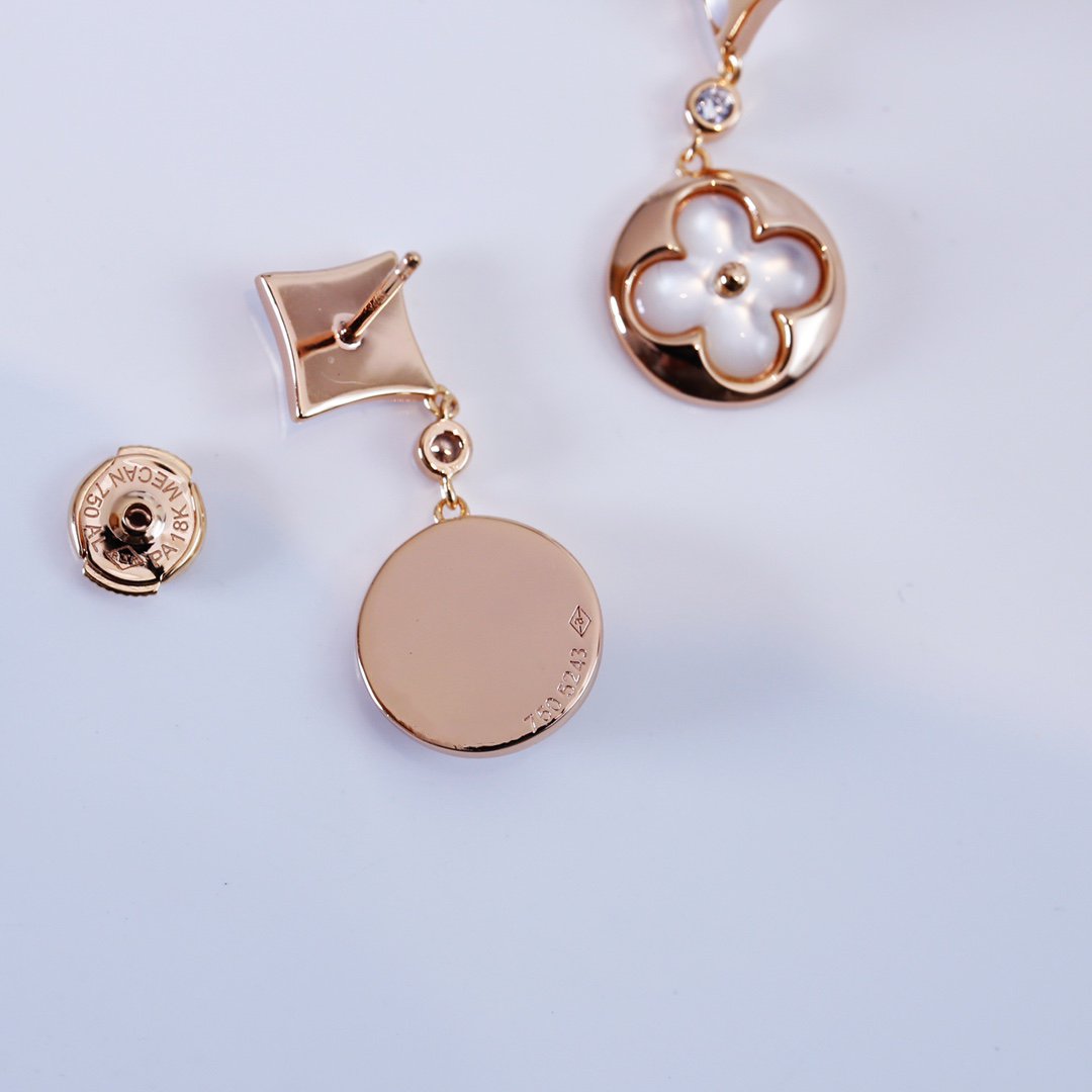 [Amore]STAR AND SUN PINK GOLD MOP DROP EARRINGS