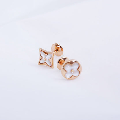 [Amore]STAR AND SUN PINK GOLD MOP STUD EARRINGS