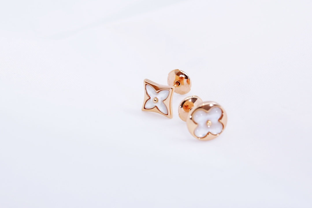 [Amore]STAR AND SUN PINK GOLD MOP STUD EARRINGS