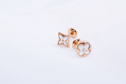 [Amore]STAR AND SUN PINK GOLD MOP STUD EARRINGS