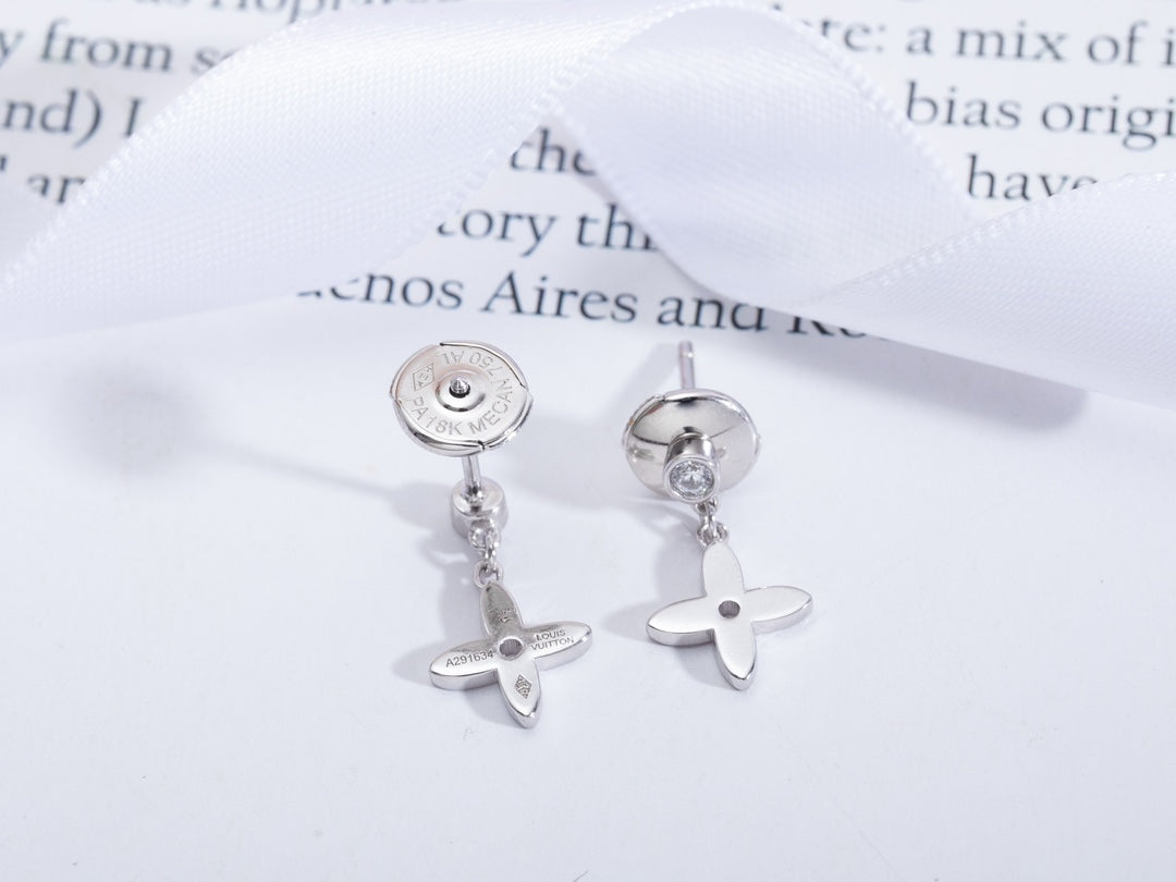 [Amore]VIDYLLE SILVER DIAMOND MINI DROP EARRINGS