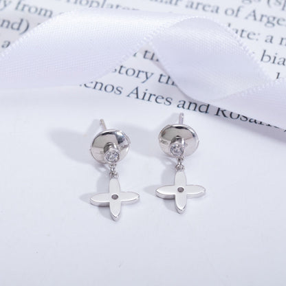 [Amore]VIDYLLE SILVER DIAMOND MINI DROP EARRINGS