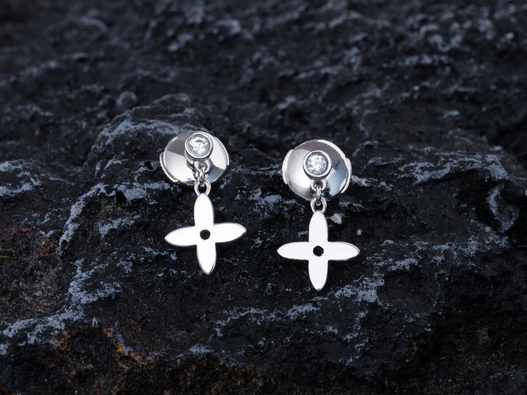 [Amore]VIDYLLE SILVER DIAMOND MINI DROP EARRINGS