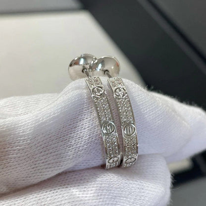 [Amore]LOVE EARRINGS 3.6MM DIAMOND PAVED