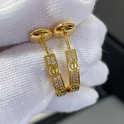 [Amore]LOVE EARRINGS 3.6MM DIAMOND PAVED