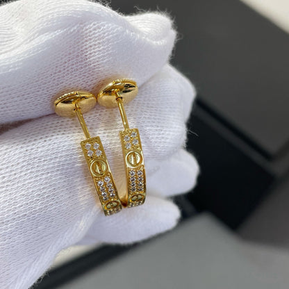 [Amore]LOVE DIAMOND GOLD HOOP EARRINGS
