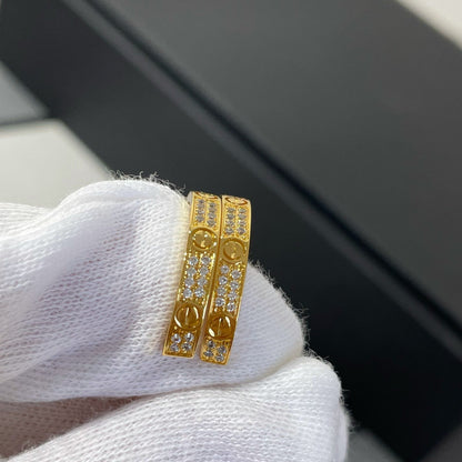[Amore]LOVE DIAMOND GOLD HOOP EARRINGS
