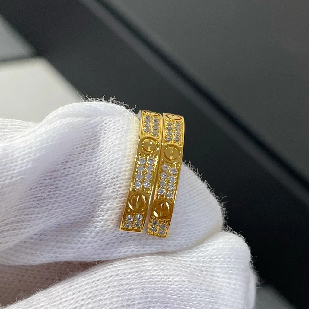 [Amore]LOVE EARRINGS 3.6MM DIAMOND PAVED