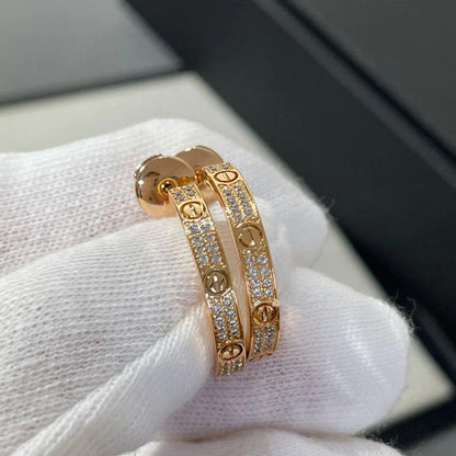 [Amore]LOVE EARRINGS 3.6MM DIAMOND PAVED