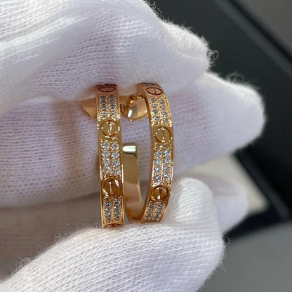 [Amore]LOVE EARRINGS 3.6MM DIAMOND PAVED