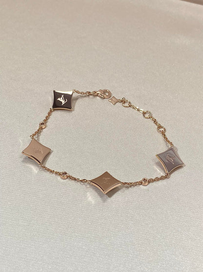[Amore]STAR 4 MOTIF MOP DIAMOND PINK GOLD BRACELET