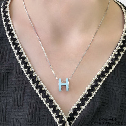 [Amore]POP H SKY BLUE NECKLACE