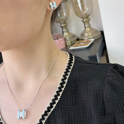 [Amore]POP H SKY BLUE NECKLACE