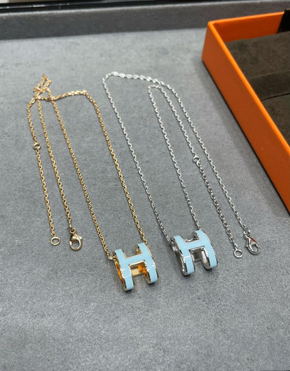 [Amore]POP H SKY BLUE NECKLACE