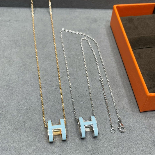 [Amore]POP H SKY BLUE NECKLACE