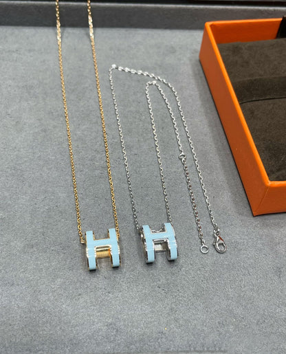 [Amore]POP H SKY BLUE NECKLACE