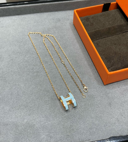 [Amore]POP H SKY BLUE NECKLACE