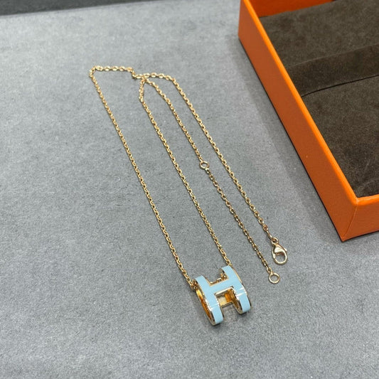 [Amore]POP H SKY BLUE NECKLACE