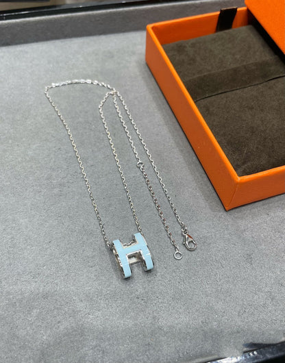 [Amore]POP H SKY BLUE NECKLACE
