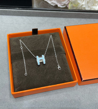 [Amore]POP H SKY BLUE NECKLACE